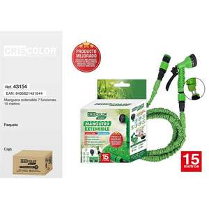 Tuyau d'arrosage extensible renforcé 7FUN 15M, durable et facile à utiliser, avec enrouleur - Product Image 1