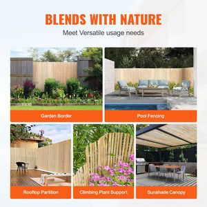Pannello Decorativo per Recinzione in Bambù Naturale Ecologico, 90 cm di Altezza x 6 m di Lunghezza, Pannelli e Doghe per Pareti - Product Image 6