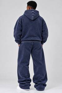 Conjunto Unisex de Sudadera con Capucha y Pantalones Deportivos Extra Grandes, Estilo Vintage, Lavados, con Estampado Digital, Tela Gruesa, Listos para el Invierno - Product Image 2