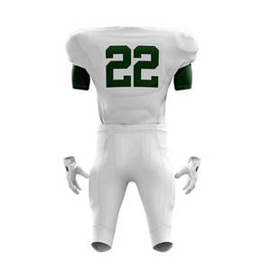 Uniforme de football américain blanc et vert 22, sublimé, col en V, manches courtes, anti-humidité, unisexe adulte, confortable, grande taille - Product Image 4