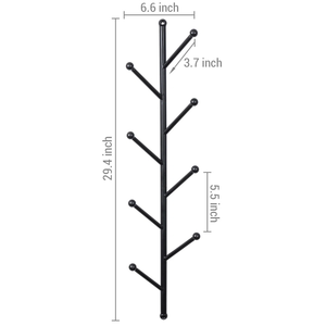 Vertical Wall Mounted Coat Rack Modern Metal Tree Branch Hat <b>Hanger</b> <b>Space</b>-<b>Saving</b> Entryway Organizer with 8 Ball-Tip Hooks for - Product Image 2