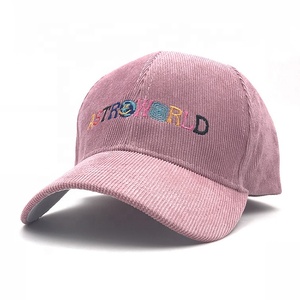 <b>Purple</b> Corduroy Baseball Cap Embroidered AST WORLD Logo 6-Panel Fitted Unisex Casual <b>Hat</b> - Product Image 3