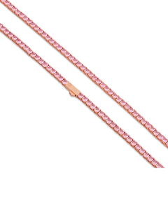 Collar de tenis de moissanita rosa de doble capa, brillante y lujoso, joyería llamativa para mujer, regalo. - Product Image 4