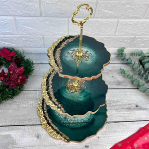 Elegante Soporte para Pastel de Resina Hecho a Mano y Ecológico con Diseño y Tamaño Personalizables para Bodas, Cumpleaños y Mesas de Postres - Product Image 4