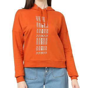 Chaqueta de lana sherpa rosa para mujer, con capucha, transpirable, estampada, de color sólido, con bolsillo canguro, para invierno - Product Image 4