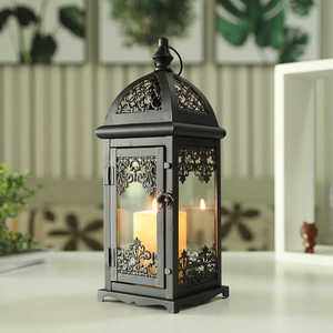 New Arrival <b>Moroccan</b> Rectangular Metal <b>Lantern</b> With Intricate Cutout Design For Home Decoration - Product Image 1