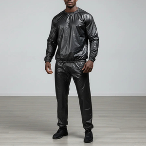 Combinaison de sauna noire en fibre de polyester tendance OEM pour enfants, vêtement d'exercice amincissant pour la perte de poids à domicile - Product Image 3