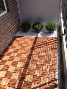 Baldosas de acacia para terraza 30 x 30 cm, para patio interior, balcón, terraza, jardín, fácil instalación, impermeables, antideslizantes, certificadas. - Product Image 2