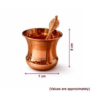 Gifts & Crafts Pure Copper Panch Spoon Traditional Copper Pooja Kalash Cup for <b>Home</b> <b>Temple</b> - Product Image 2