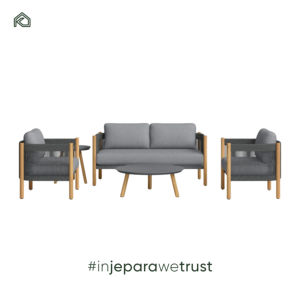 Sillón de Jardín Moderno de Teca para Exteriores, Diseño de Cuerda Impermeable, Ecológico, Duradero y Cómodo para Uso en Villas y Hoteles - Product Image 2