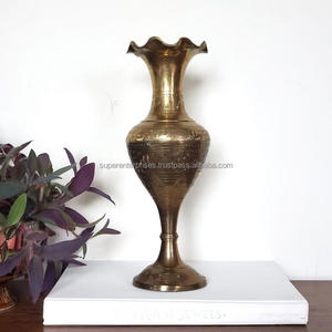 Brass Golden Plating Hand Carving Fancy Flower <b>Vase</b> Desktop Decor Home Accent Luxury Home Decorative Trendy Tabletop Flower Pots - Product Image 6