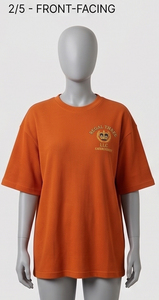 T-shirt à col rond brodé Regal Three LLC, orange, style décontracté, manches courtes - Product Image 2