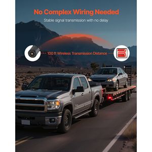 ไฟท้าย LED 12V แบบสี่เหลี่ยม 2 ชิ้น ชุดไฟเบรค ไฟเลี้ยว ไฟส่องป้ายทะเบียน แบบแม่เหล็กไร้สายสำหรับรถพ่วง - Product Image 4