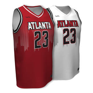 Camiseta de baloncesto sin mangas con logo personalizado, diseño de cuello en V, 23 diseños sublimados, transpirable, 100% poliéster - Product Image 1