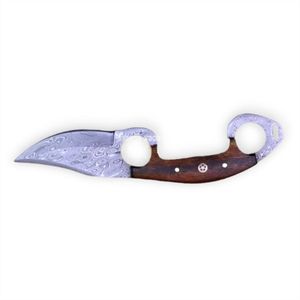 Couteaux à dépecer fiables en acier de Damas avec lame courbée pour la chasse, le dressage sur le terrain, le camping, le bushcraft et la survie en milieu sauvage - Product Image 3