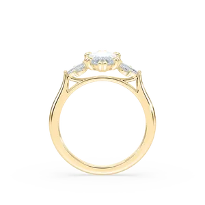 Anillo de compromiso con diamantes marquesa y piedras múltiples, con diamantes marquesa laterales y diamantes redondos, elaborado en oro rosa, oro blanco y oro amarillo. - Product Image 6