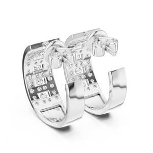 Pendientes de Aro con Diamantes Cultivados en Laboratorio CVD HPHT, Certificados por VDS IGI, Plata 925/Oro Blanco, Corte Brillante |   Moda para Mujer Chapada en Rodio - Product Image 3