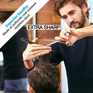 กรรไกรตัดผมมือขวาแบบพรีเมียมขนาด 7.5 นิ้ว สำหรับใช้งานได้หลากหลาย เหมาะสำหรับร้านทำผม ตัดผมผู้หญิง ผู้ชาย เด็ก สัตว์เลี้ยง ทำจากสแตนเลส - Product Image 2