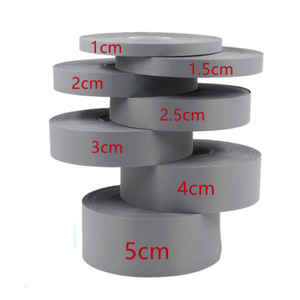 Bande de bande de réflecteur de lumière en polyester gris 100% tissu réfléchissant pour vêtements - Product Image 4