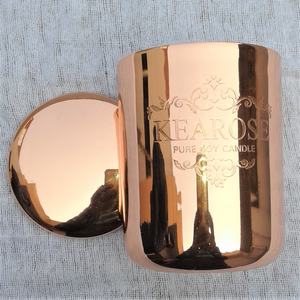 Contenedor de vela de cobre vacío con logotipo personalizado, con tapa para cera de soja, para fabricación de velas para decoración del hogar, fiestas de boda - Product Image 6