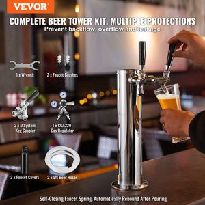 Dispensador de Cerveza de Doble Grifo de Acero Inoxidable con Regulador CGA320, Kit de Conversión para Kegerator, para Dispensadores de Bebidas de Doble Manómetro - Product Image 2