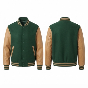 Chaqueta Varsity Personalizada Unisex, Chaqueta Letterman de Corte Holgado con Logotipo Bordado en la Espalda, Ropa Exterior Premium de Estilo Urbano - Product Image 1