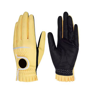 High Performance PU Men's Golf <b>Gloves</b> Soft Durable Palm <b>Grip</b> Breathable Lightweight Design Adjustable Wrist Strap Anti Slip Flex - Product Image 1