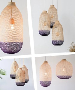 Lampe suspendue en bambou naturel, abat-jour en bambou tissé à la main, décoration d'intérieur, fabriqué au Vietnam par KingCraftViet - Product Image 5