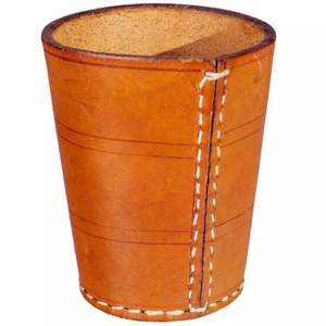 Nuevo Producto: Vasos para Dados Redondos Hechos a Mano con Cuero Vacuno 100% Genuino, 16 Centímetros, Diseño OEM Personalizado con Logotipo Personalizado - Product Image 1