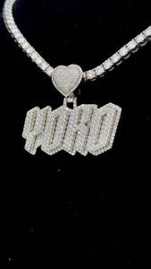 Personalizado Iced Moissanite nombre colgante 3D 925 plata esterlina VVS diamante Hip Hop letra enlace cadena hombres fiesta joyería - Product Image 3