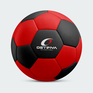 Ostriya Intl Wholesale Rate Soccer Ball White <b>Red</b> Striped Durable Lightweight Leather Indoor/Outdoor Professional Training - Product Image 1