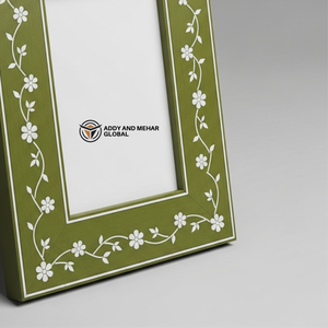 Handcrafted Green Bone Inlay Photo <b>Frame</b> with Floral Vine Design Luxury Decorative <b>Picture</b> <b>Frame</b> for Home & Office Decor - Product Image 6