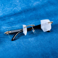 Meilleures ventes Lunettes de soleil de luxe sans monture Hip Hop Moissanite en diamant de créateur pour hommes et femmes au prix de gros pour l'exportation
