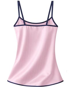 Ensemble pyjama en satin rose clair et bleu marine pour femme, vêtements de nuit en soie, caraco à bretelles spaghetti et short, vêtements de nuit doux et luxueux, tenue de détente estivale - Product Image 4