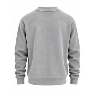 <b>Mens</b> Waffle Knit Sweatshirt Long Sleeve Crewneck Casual <b>Thermal</b> Pullover Embroidered Eco-Friendly Custom OEM Streetwear <b>Top</b> - Product Image 5