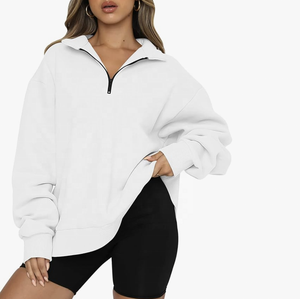 Sweat-shirt à capuche à fermeture éclair sur le devant pour femme, poids lourd, respirant, grande taille, surdimensionné, imprimé à l'écran, personnalisé - Product Image 1