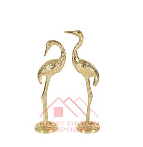 Sculpture d'oiseaux de cygne en Aluminium/Sculpture d'oiseaux décoratifs antiques en or pour la décoration de la maison - Product Image 1