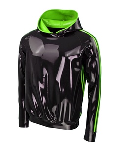 Combinaison intégrale en latex noir avec capuche et fermeture éclair, manches longues, pour femme et unisexe, personnalisable OEM ODM, meilleur prix, direct usine - Product Image 1