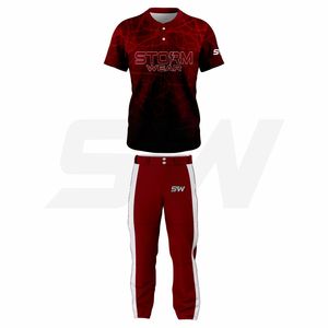 Maillot et pantalon de baseball de haute qualité, coupe athlétique, maillot de baseball à 2 boutons, uniforme de softball personnalisé pour équipes masculines, jeunes et adultes - Product Image 1