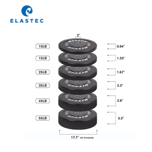 แผ่นน้ำหนักยาง Elastec ขายดี สำหรับการฝึกออกกำลังกาย-แผ่นดิสก์ทนแรงกระแทก วัสดุ BR/SBR ขนาดสั่งทำได้ โรงงานเวียดนาม - Product Image 4