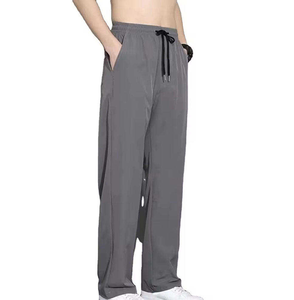 Pantalon de survêtement décontracté pour homme, prêt pour l'entraînement, fournisseur de vêtements en gros, hiver, taille élastique, cordon de serrage, poches latérales, coton tricoté - Product Image 2