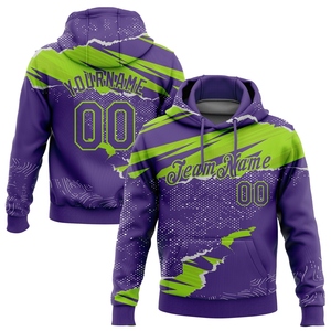 Venta al por mayor directa de la industria: Nuevo diseño personalizado cosido para sudadera con capucha para hombre, estilo papel rasgado con diseño 3D en verde neón, ecológica. - Product Image 1