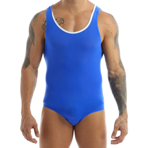 Customized Colors <b>Men</b> Adult Wrestling <b>Singlet</b> Spandex/Polyester Fabric Anti-Bacterial Quick Dry Features Custom Print - Product Image 1