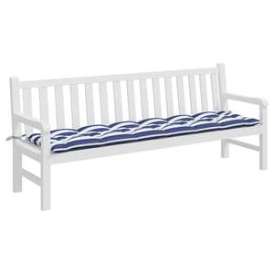 Coussin de banc de jardin en polyester bleu et blanc, coussins et oreillers d'extérieur standard - Product Image 3
