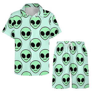 ชุดเสื้อยืดและกางเกงขาสั้นลำลองสำหรับผู้ชายคุณภาพสูงระดับมืออาชีพ ผ้าถักระบายอากาศ แห้งเร็ว ลายพิมพ์ดีไซน์พิเศษ รับสกรีนโลโก้ - Product Image 2