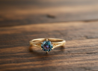 Bague en argent 925 filigrané avec topaze bleue naturelle de Londres sertie griffe classique, plaquée or 18 carats, taille personnalisable, pour femme - Mariage et fiançailles