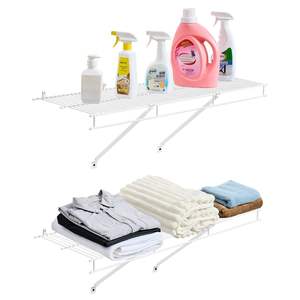 Heavy-Duty 3 Ft Wire Shelf Kit Carbon Steel Hanging Floating <b>Wall</b> Storage <b>Shelves</b> Dip Coating Closet <b>Bedroom</b> Living <b>Wall</b> <b>Shelves</b> - Product Image 1