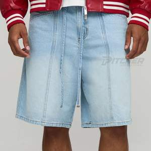 Shorts en jean droits personnalisés pour hommes, délavage vintage, streetwear Y2K, été, décontracté, respirant, écologique, en gros - Product Image 5