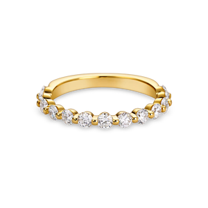 แหวนแต่งงานเพชรแล็บโกรว์ทรงกลมแบบครึ่งวงแหวน ดีไซน์กรงเล็บ ประดับเพชรในทองคำขาว 18K ทองคำเหลือง ทองคำโรสโกลด์ และแพลตตินัม - Product Image 1