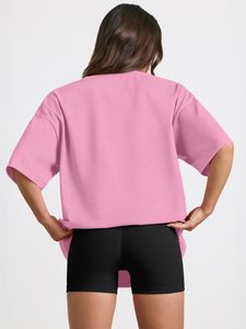 T-shirts amples en coton uni pour hommes et femmes, manches courtes, tendance mode, vêtements de couple, t-shirts personnalisés, couleurs bonbon, hauts d'été - Product Image 3